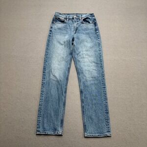 American Eagle Jeans Women's 00 Blue Medium‎ Wash Stretch High Rise Straight Leg